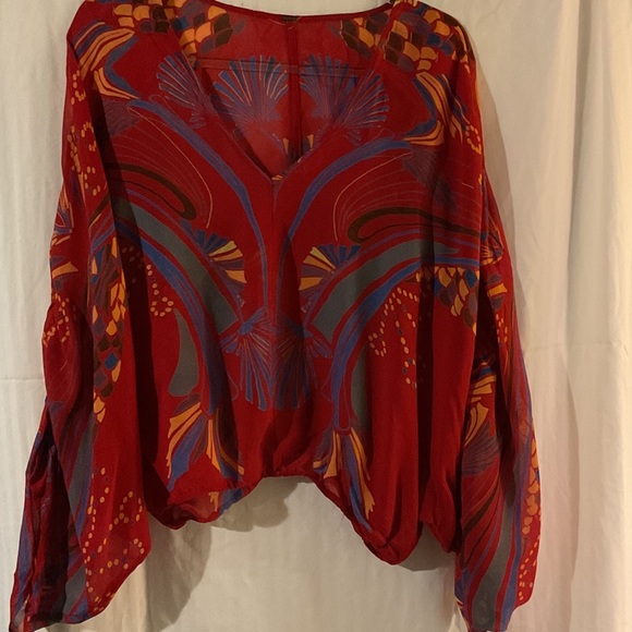 Free People Beneath the Sea Blouse, Batwing Shirt Reddish color - Picture 1 of 2